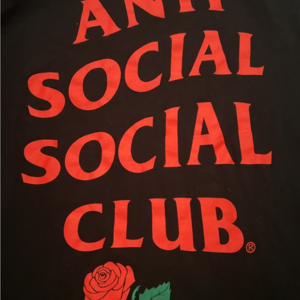 Anti Social Social Club Black Tee with White Text